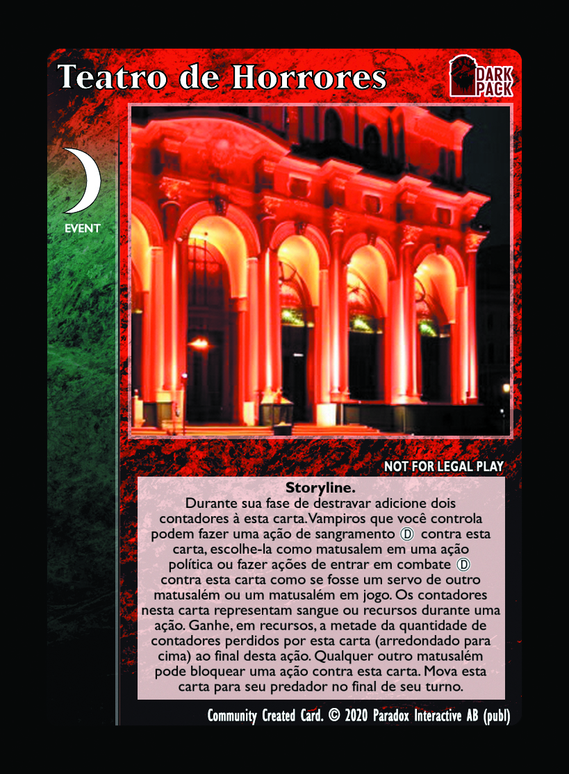 Teatro De Horrores Custom Card Black Chantry Productions VTES