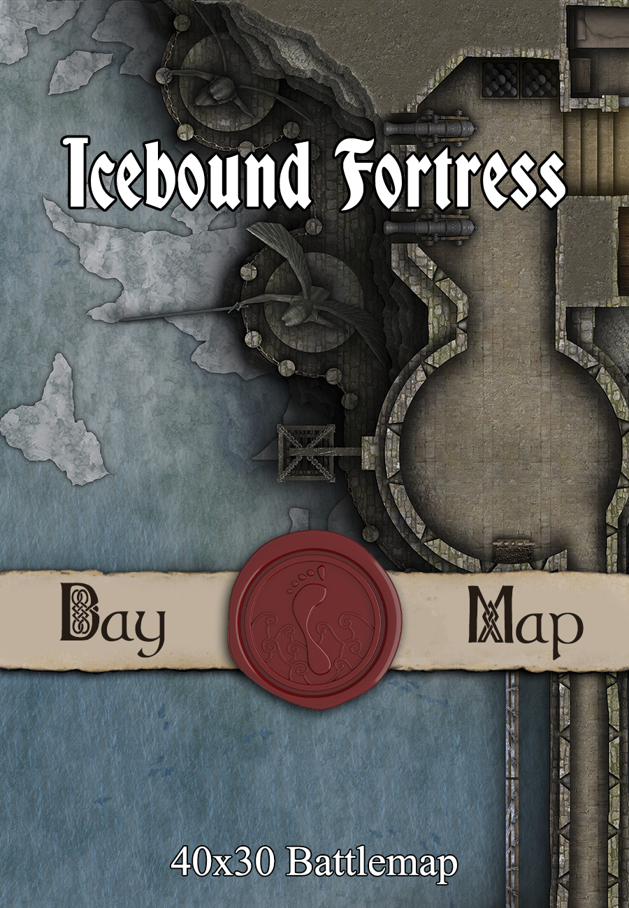 X Battlemap Icebound Fortress Seafoot Games Castles Manors