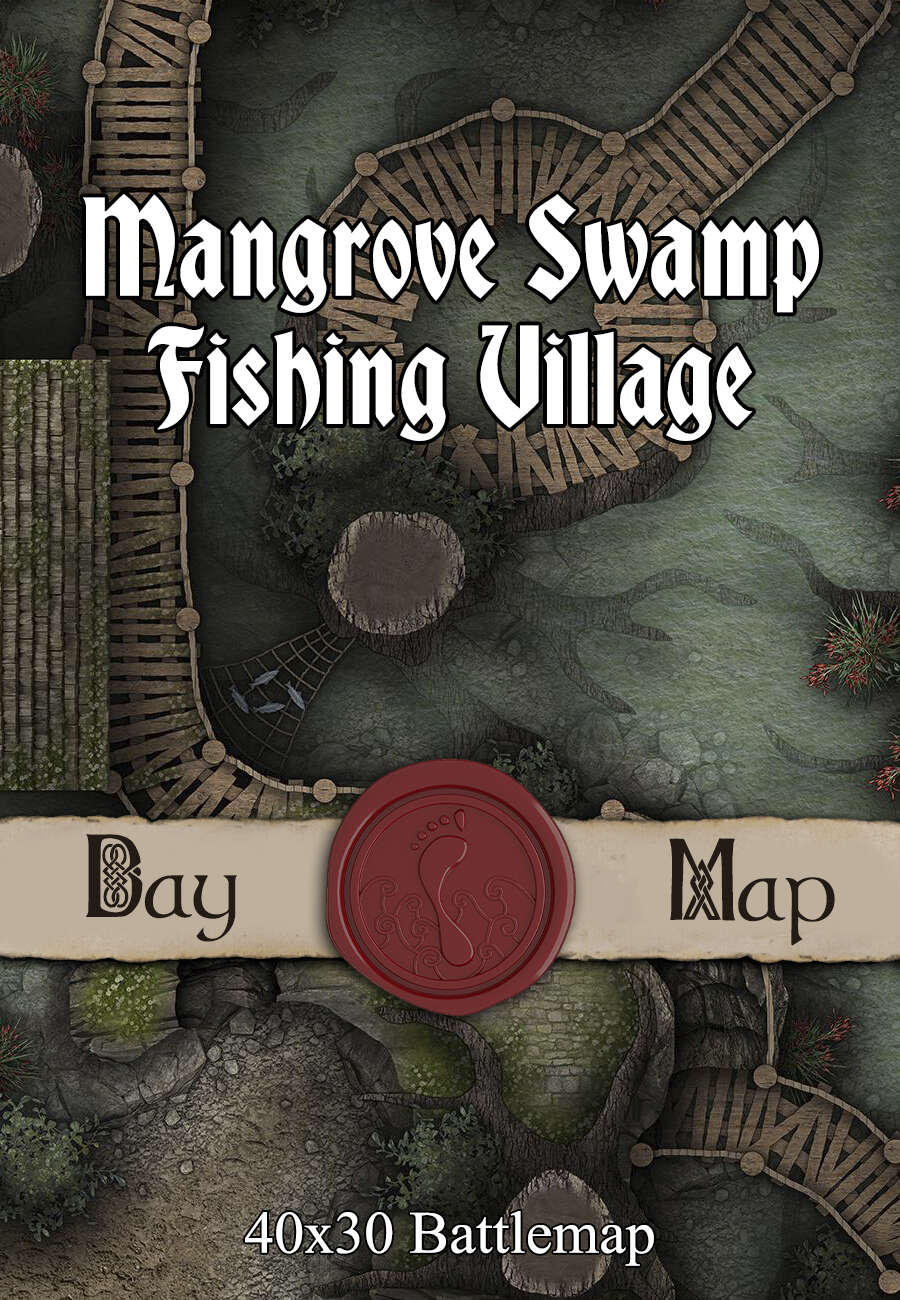 X Battlemap Mangrove Swamp Fishing Village Seafoot Games