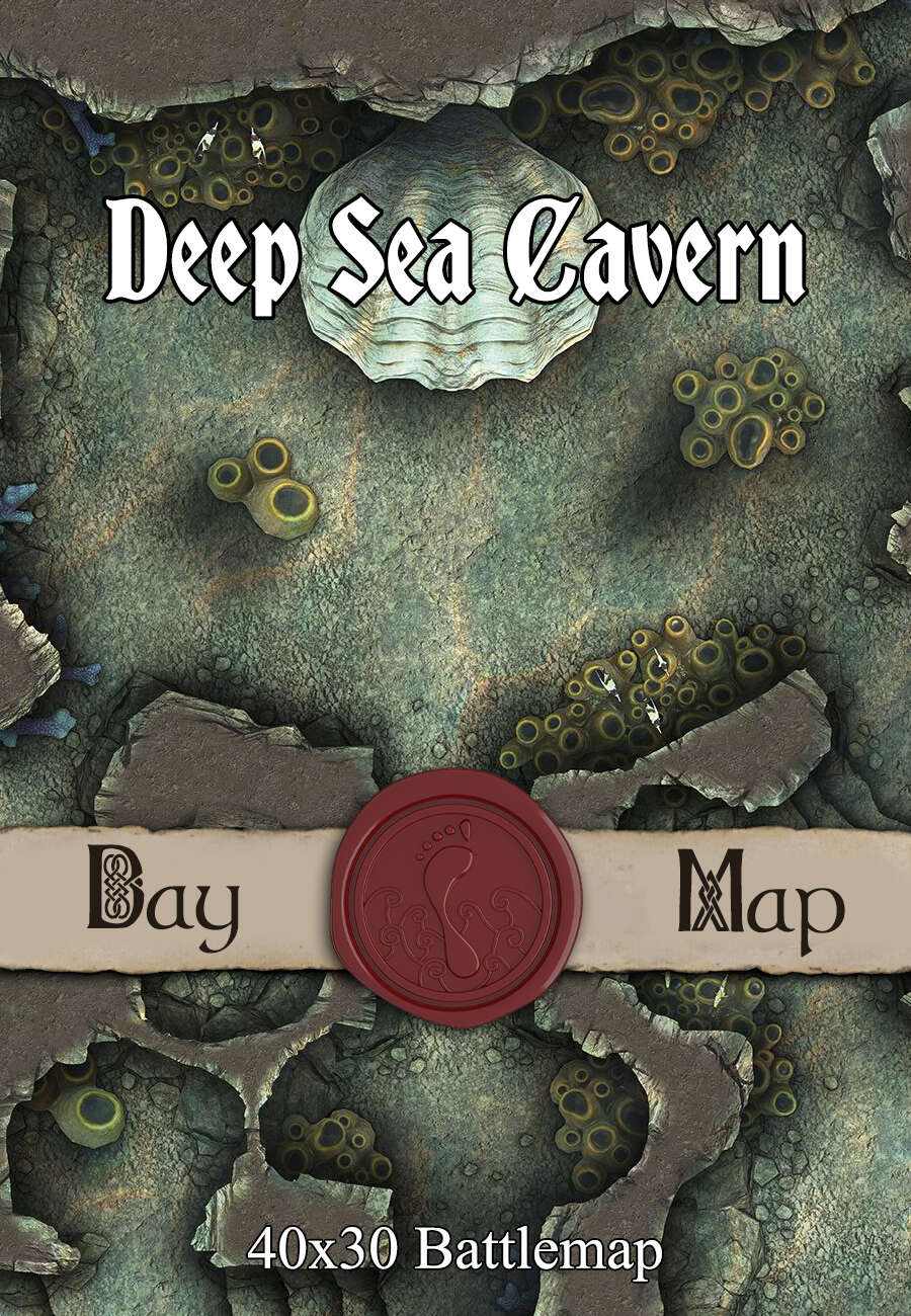 40x30 Battlemap Deep Sea Cavern Seafoot Games Underwater