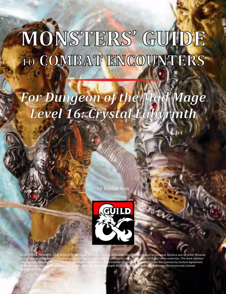 Monsters Guide To Combat Encounters For Waterdeep Dungeon Of The Mad