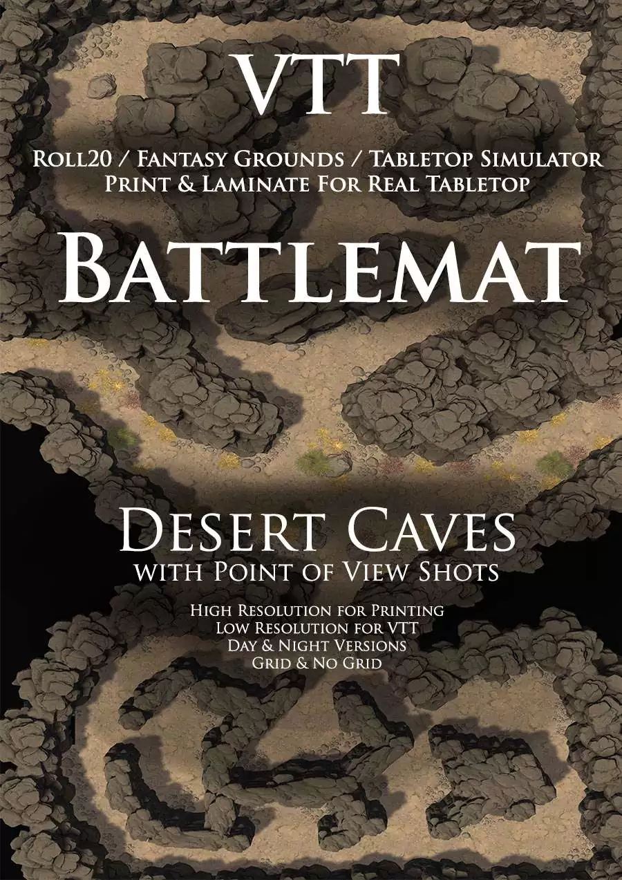 Vtt Battlemap Desert Caves Dm Philosophy Desert Themed Battlemaps