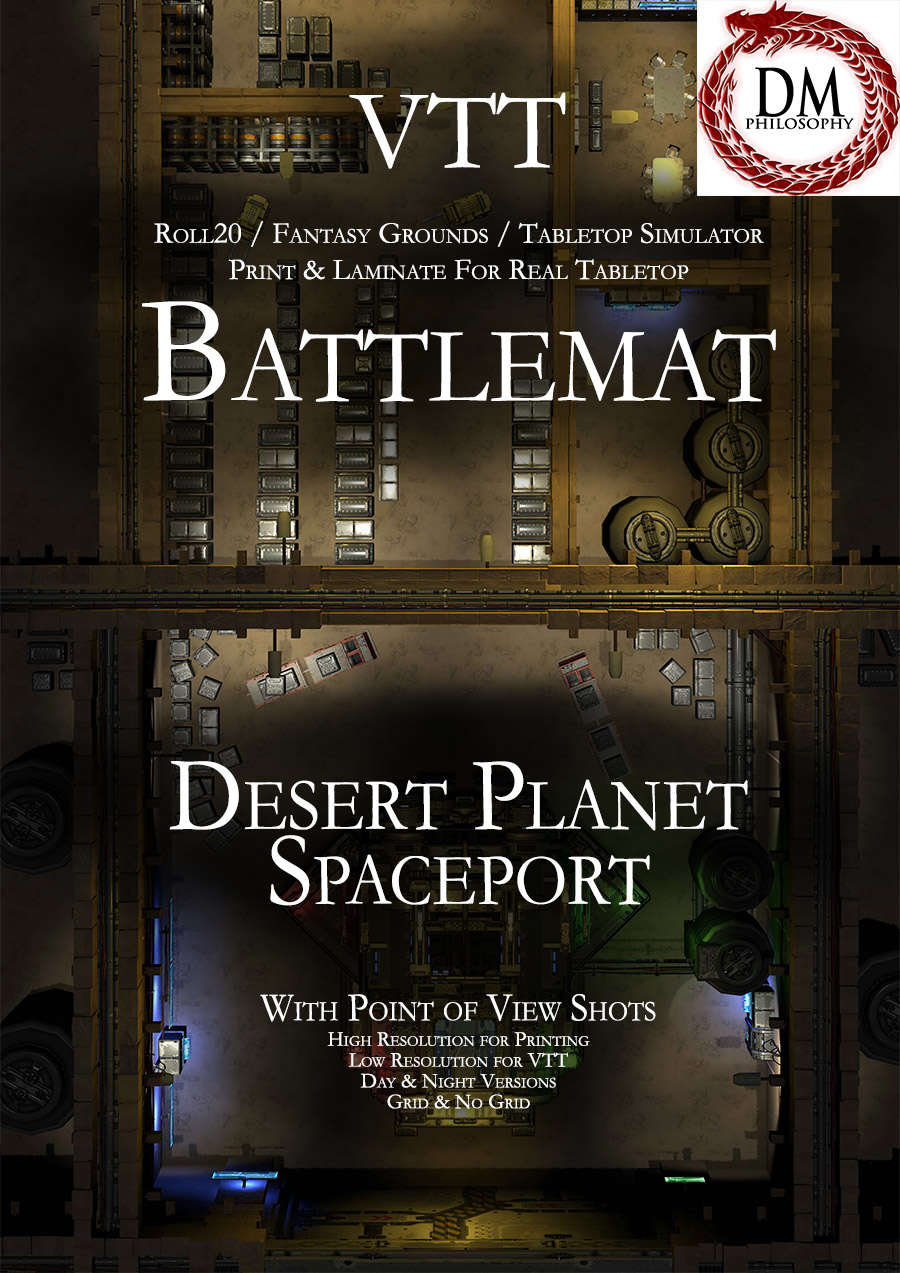 Vtt Battlemap Desert Planet Spaceport Dm Philosophy Sci Fi Themed