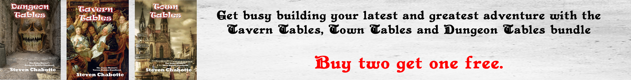 Tavern/Town/Dungeon Tables [BUNDLE]
