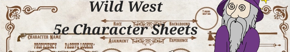 Wild West Character Sheets