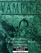 MrGone's Vampire the Masquerade First Edition 1-Page Character Sheets