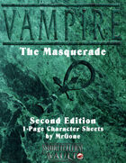 MrGone\'s Vampire the Masquerade Second Edition 1-Page Character Sheets