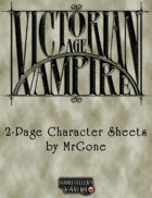 MrGone's Victorian Age Vampire 2-Page Character Sheets