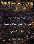 MrGone's Werewolf The Apocalypse Third Edition Misc. Character Sheets