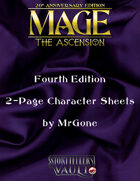 MrGone's Mage The Ascension Fourth Edition 2-Page Character Sheets