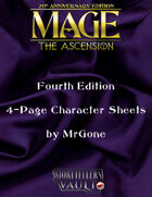 MrGone's Mage The Ascension Fourth Edition 4-Page Character Sheets