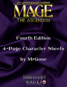 MrGone\'s Mage The Ascension Fourth Edition 4-Page Character Sheets