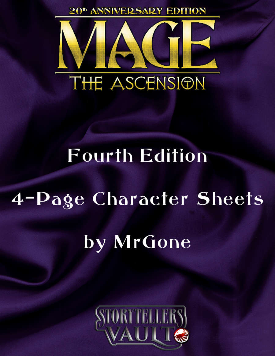 MrGone's Mage The Ascension Fourth Edition 4Page Character Sheets