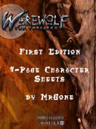 MrGone's Werewolf the Forsaken First Edition 4-Page Character Sheets