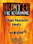 MrGone's Hunter The Reckoning 4-Page Character Sheets