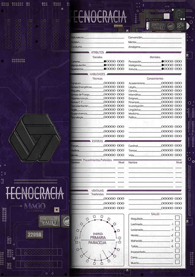 Technocracy character sheets for Mage: the Ascension scenario. 