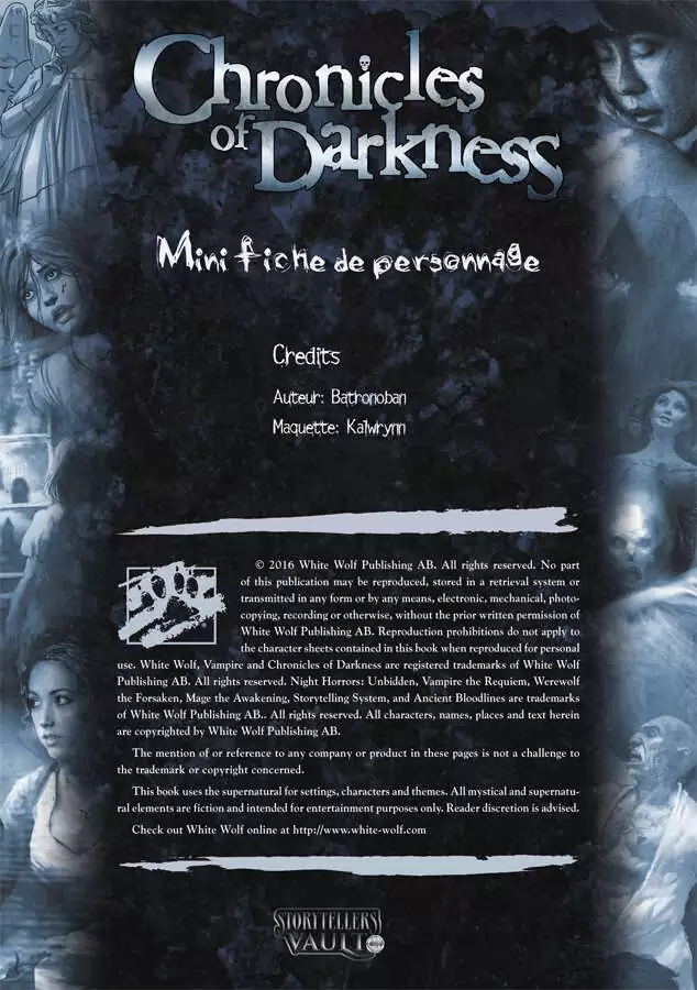 Cod Character Sheets CoD -Pocket Character Sheet - Mini fiche de Personnage - White Wolf ...