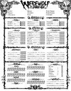 Werewolf the Savage Age Fillable Character Sheet