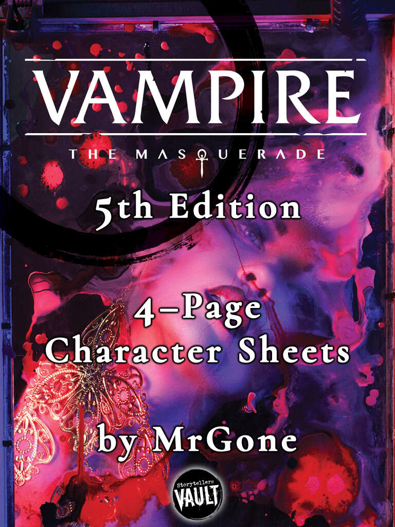MrGone's Vampire the Masquerade Fifth Edition 4Page Character Sheets