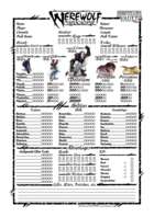 Werewolf the Apocalypse 20th ed. - WtA Character Sheet - Color - W20 Skills