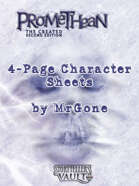 MrGone's Promethean The Created Second Edition 4-Page Character Sheets