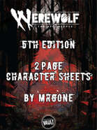 MrGone's Werewolf the Apocalypse Fifth Edition 2-Page Character Sheets
