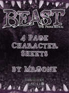 MrGone's Beast the Primordial First Edition 4-Page Character Sheets