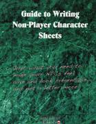 Guide to Writing Non Player Character Sheets