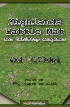 Wargames Battle Mat 4'x4' - Highlands (011b)