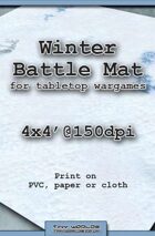 Wargames Battle Mat 4'x4' - Winter Snow (031b)