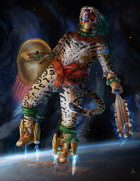 Jennifer S Lange Presents: Aztec Space Jaguar Warrior