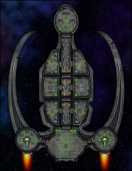 VTT Map Set - #283 Starship Deckplan: Privateer Class Transport