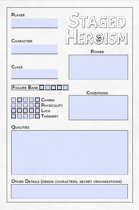 Staged Heroism Character Sheet