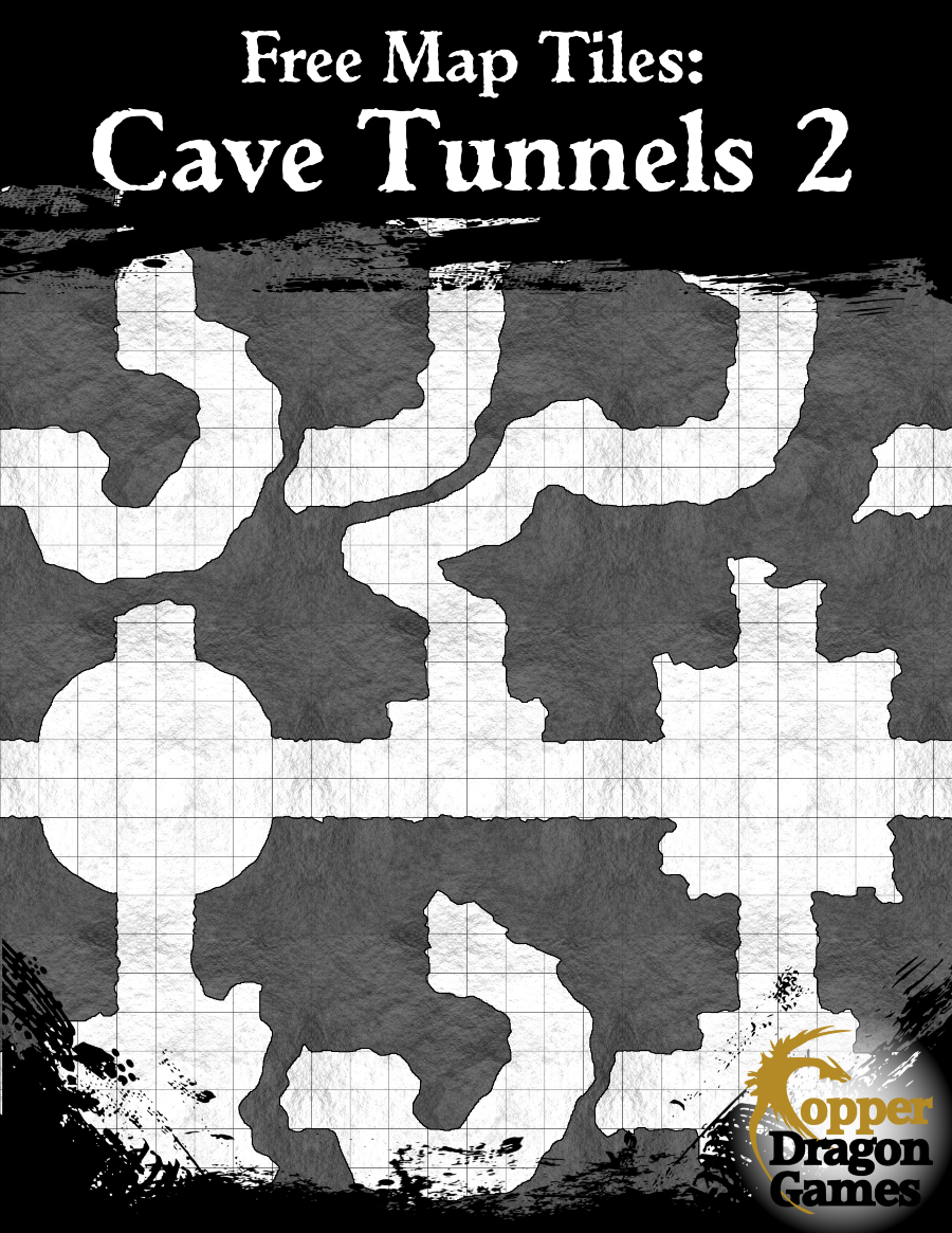 Free Map Tiles: Cave Tunnels 2 - Copper Dragon Games | DriveThruRPG