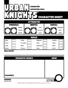 Character Sheet for Urban Knights: Roleplaying in the World of 1970s Crime Television