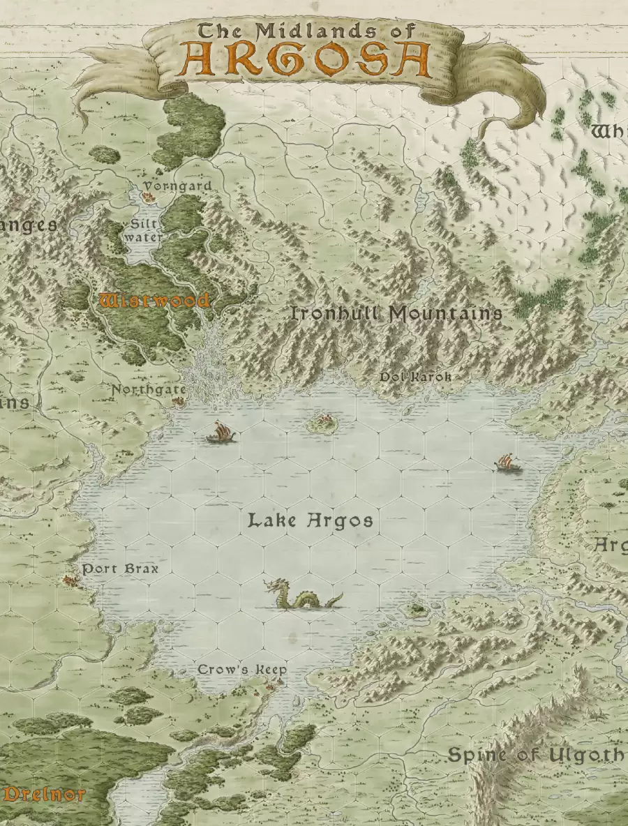 Midlands Rpg Map Midlands Low Magic Sandbox Setting Hex Map - Pickpocket Press | Low ...