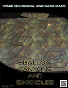 1 Page Hexagonal War Game Maps - Shallow Canyons & Sinkholes