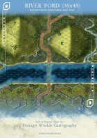 River Ford (Battletech-compatible Hexagonal Wargame Map) 36x48