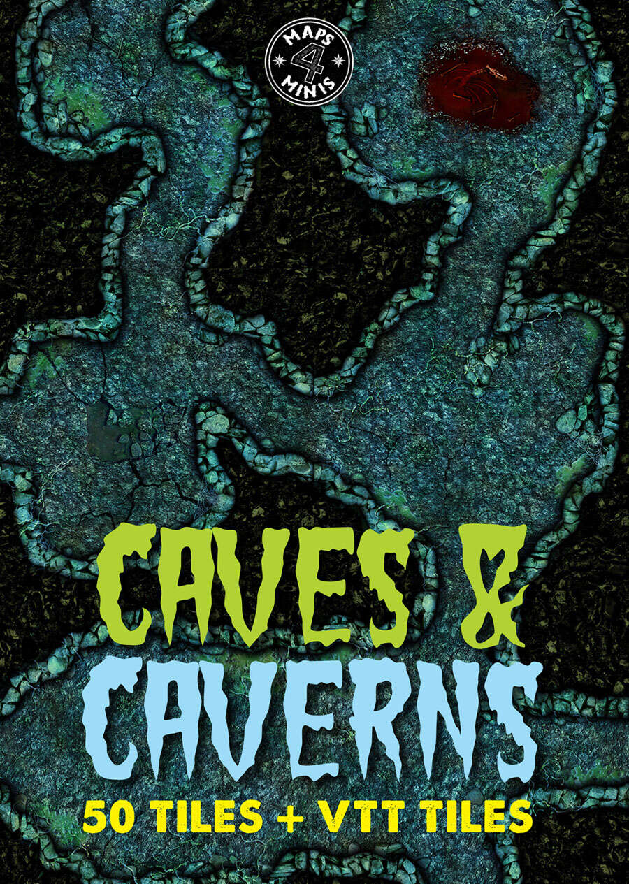 50 Caves & Caverns Tiles - Maps 4 Minis | DriveThruRPG