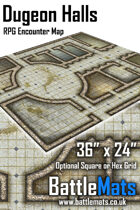 Dungeon Halls 36" x 24" RPG Encounter Map