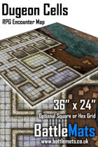 Dungeon Cells 36" x 24" RPG Encounter Map