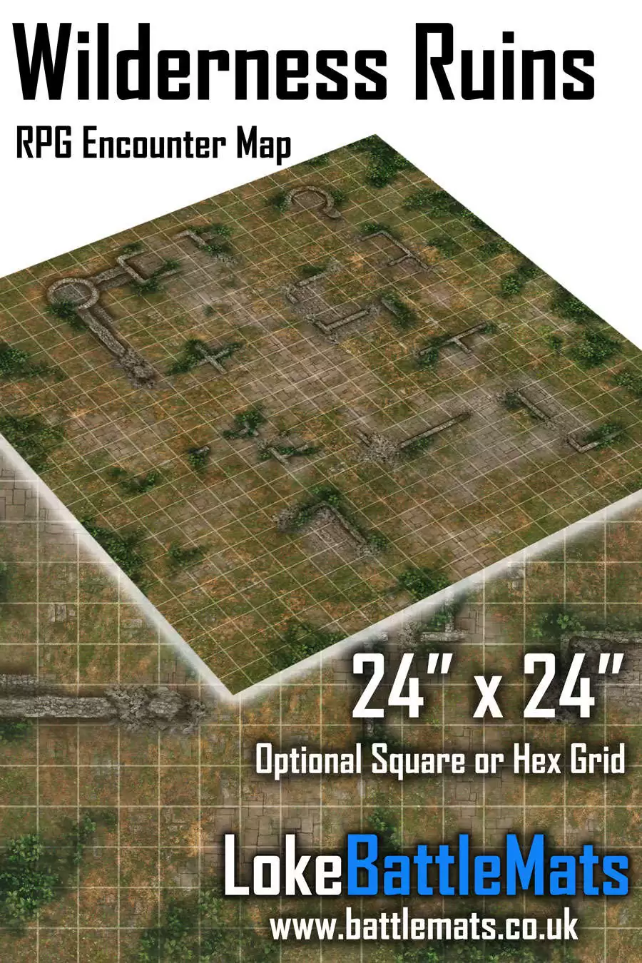 Wilderness Ruins 24" x 24" RPG Encounter Map - Loke BattleMats ...