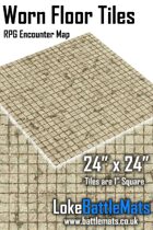 Worn Floor Tiles 24" x 24" RPG Encounter Map