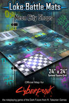 Neon City Shops 24" x 24" RPG Encounter Map