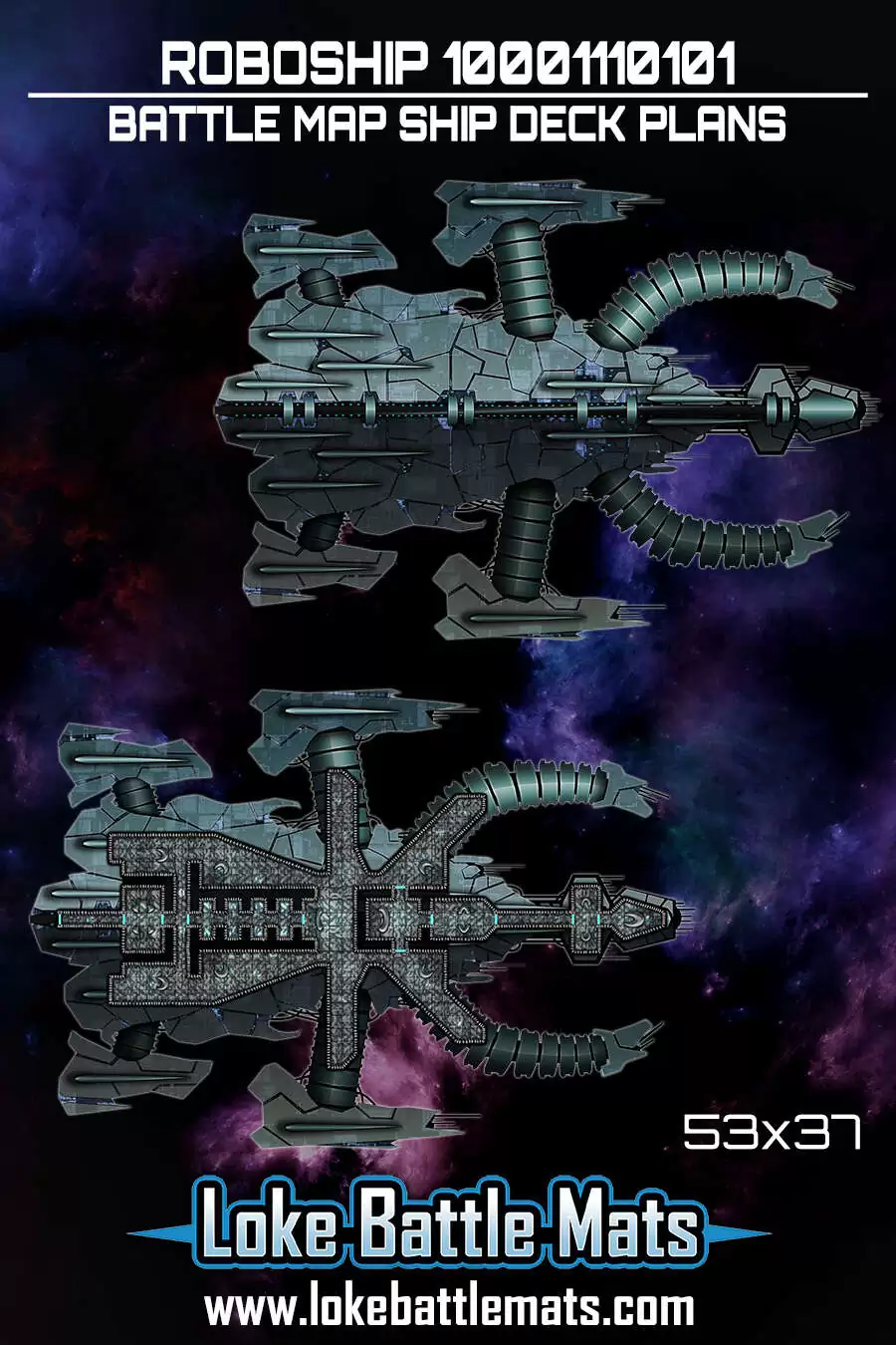 Roboship 10001110101 - Battle Map Deck Plans - Loke BattleMats