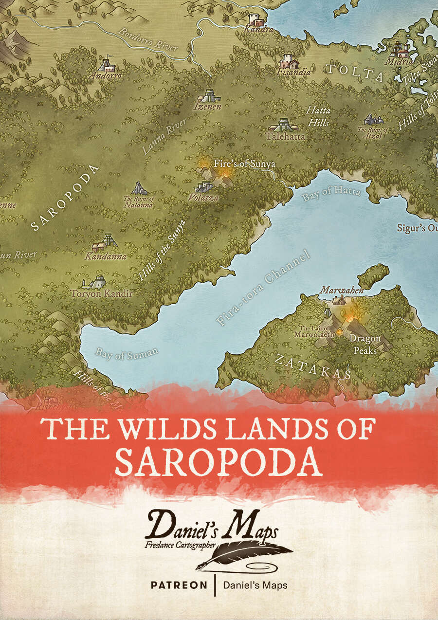 The Wild Lands of Saropoda - Fantasy Map by Daniel's Maps - Daniels ...