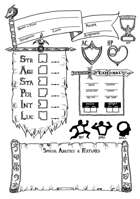 Hand Drawn Character Sheet for DCC RPG by Diogo Nogueira