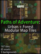 Paths Of Adventure: Urban + Forest Modular Map Tiles