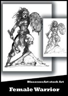 BlaszczecArt Stock Art: Female Warrior B&W