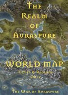 The Realm of Auraspure | World Map (Cities & Regions Only) - The War of Auraspure